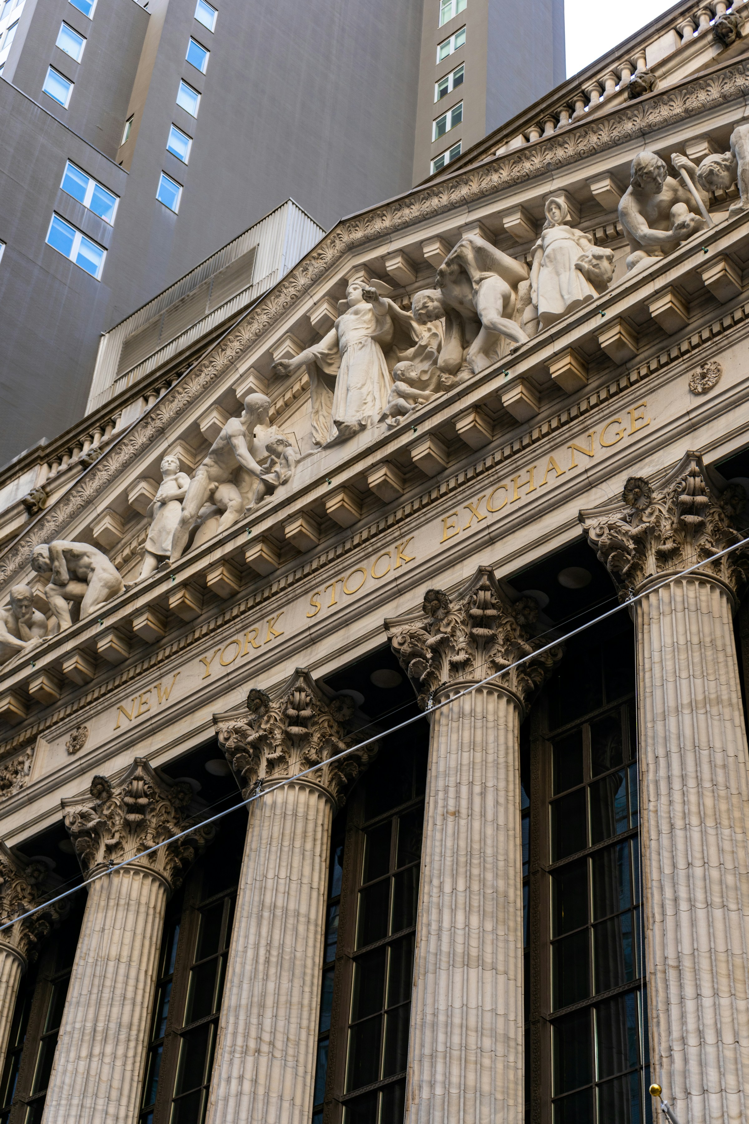 Classical façade of the New York Stock Exchange